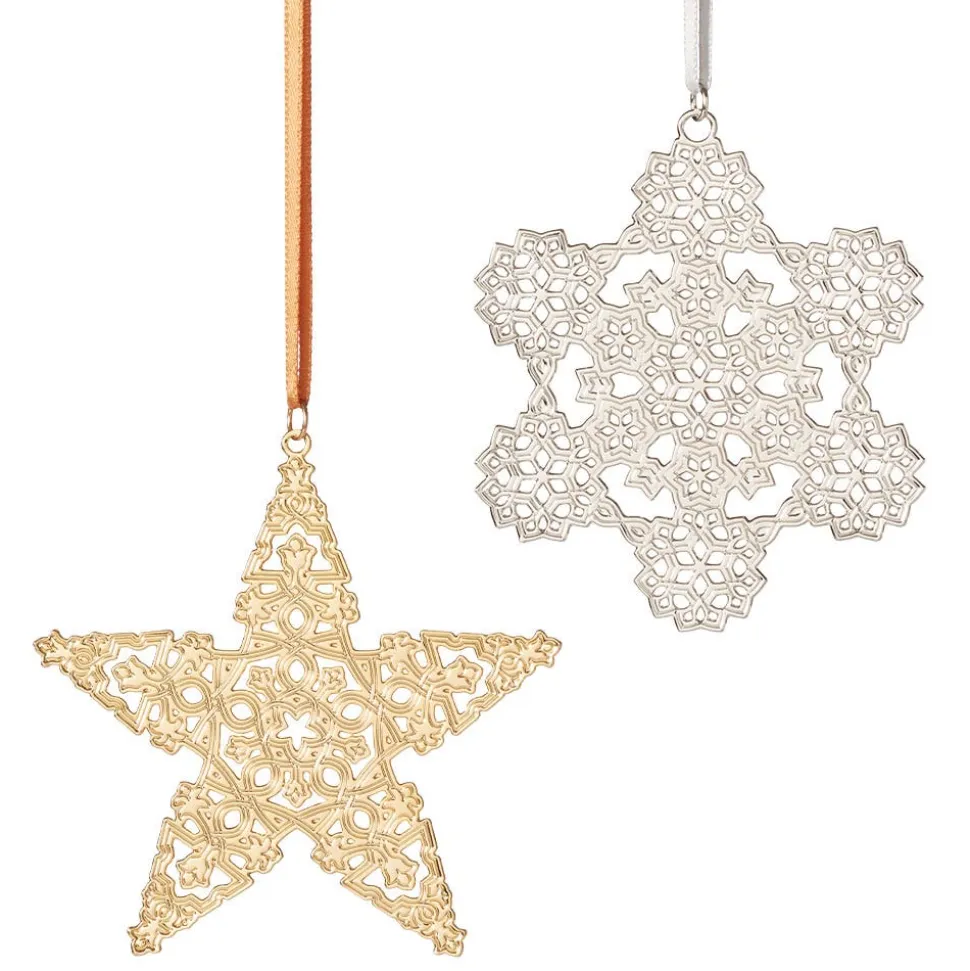 Ornaments*The Met Store 2024 Sterling Silver Star and Snowflake Ornament Set