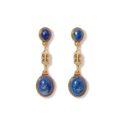 Earrings*The Met Store Ancient Gems Triple-Drop Lapis Earrings