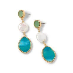 Earrings*The Met Store Ancient Mixed Motifs Glass Triple-Drop Earrings
