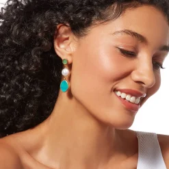 Earrings*The Met Store Ancient Mixed Motifs Glass Triple-Drop Earrings