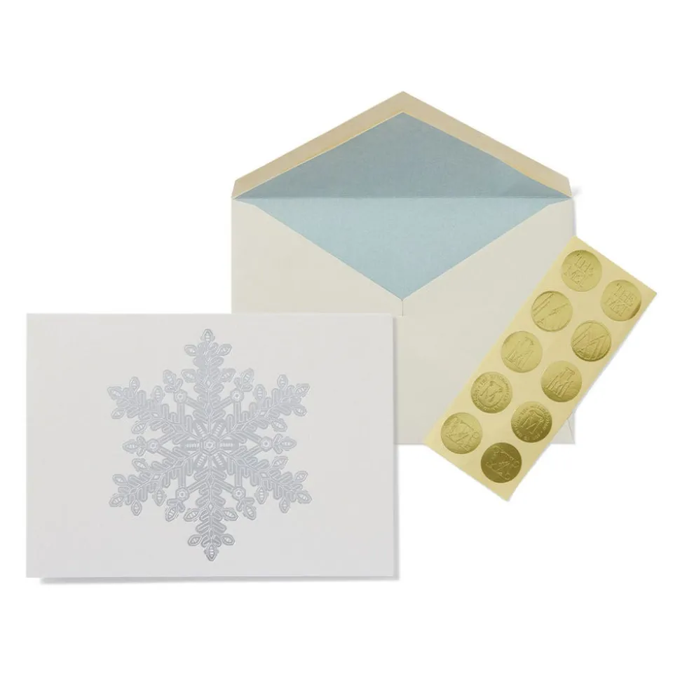 Holiday Cards*The Met Store Bentley: Snow Crystal Fine Holiday Cards with Lined Envelopes and Foil Seals