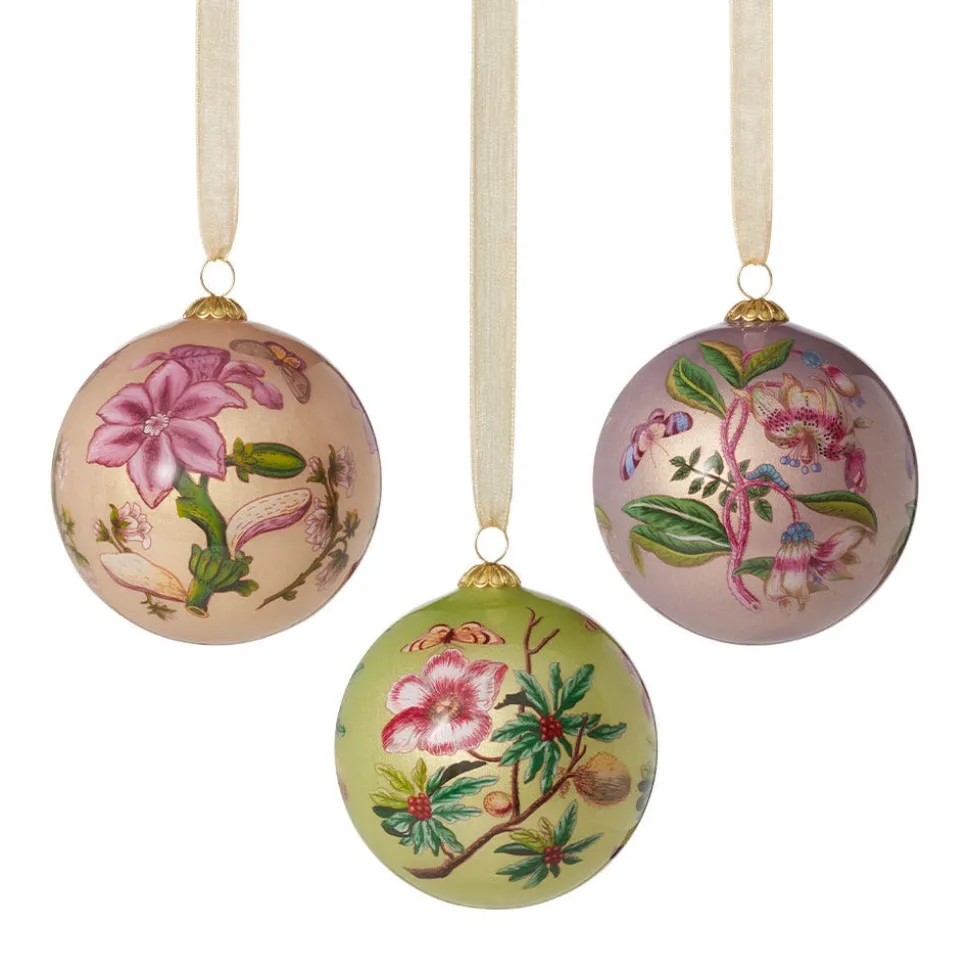 Ornaments*The Met Store Chelsea Botanicals Hand-Painted Glass Ornament Set