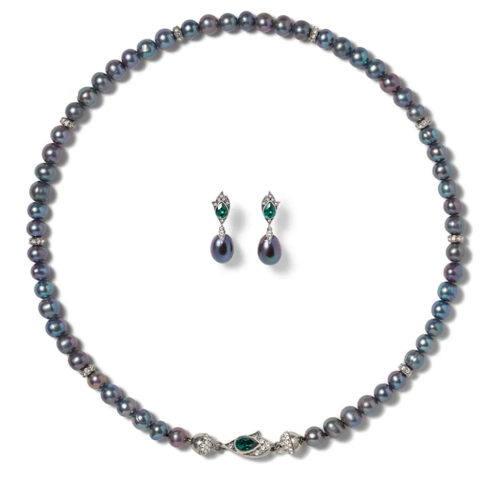 Jewelry Sets*The Met Store Chelsea Peacock Pearl Necklace and Drop Earrings Set