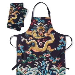 Tableware*The Met Store Chinese Dragon Rank Badge Apron and Tea Towel Set