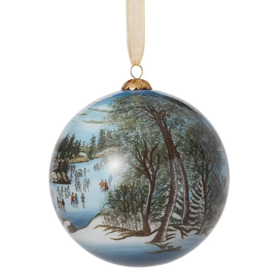 Ornaments*The Met Store Currier & Ives Central Park in Winter Hand-Painted Glass Ornament