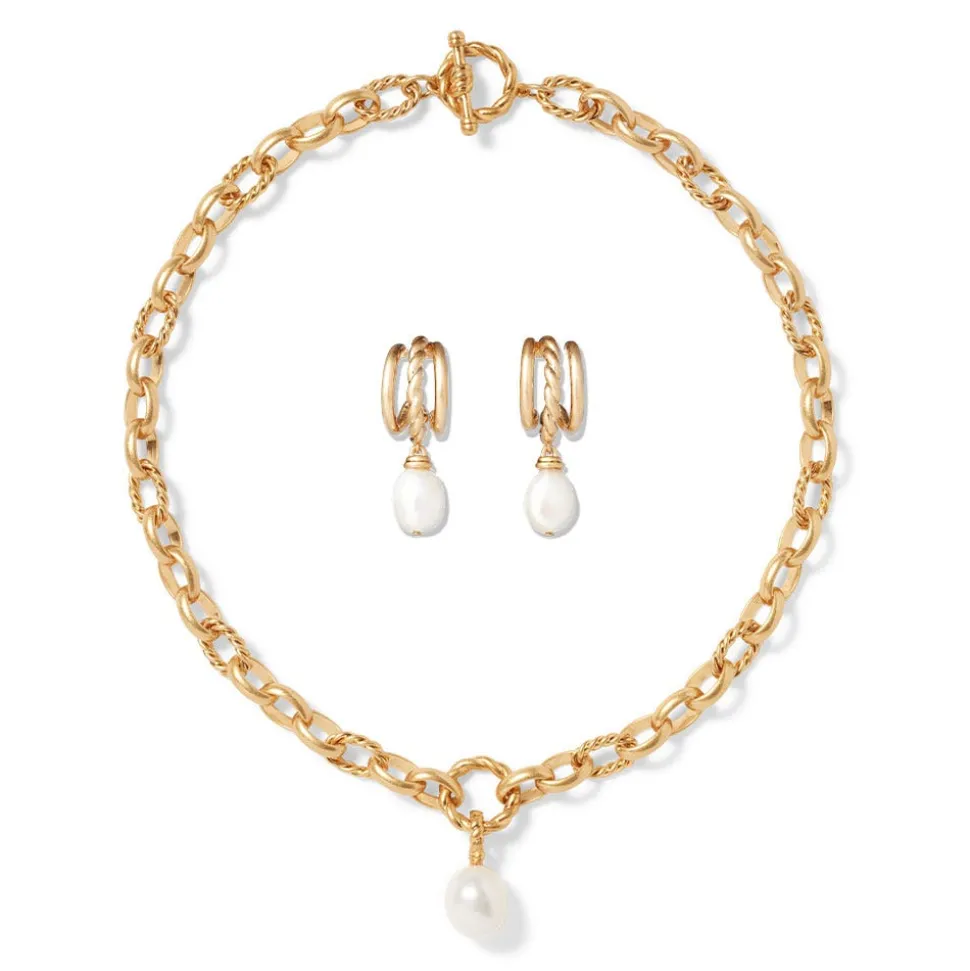 Jewelry Sets*The Met Store Cypriot Twist Pearl Chain Pendant Necklace and Triple-Hoop Earrings Set