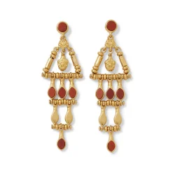 Earrings*The Met Store Egyptian Nefer Amulet Red Jasper Chandelier Earrings