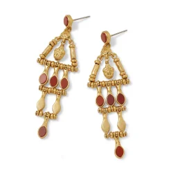 Earrings*The Met Store Egyptian Nefer Amulet Red Jasper Chandelier Earrings