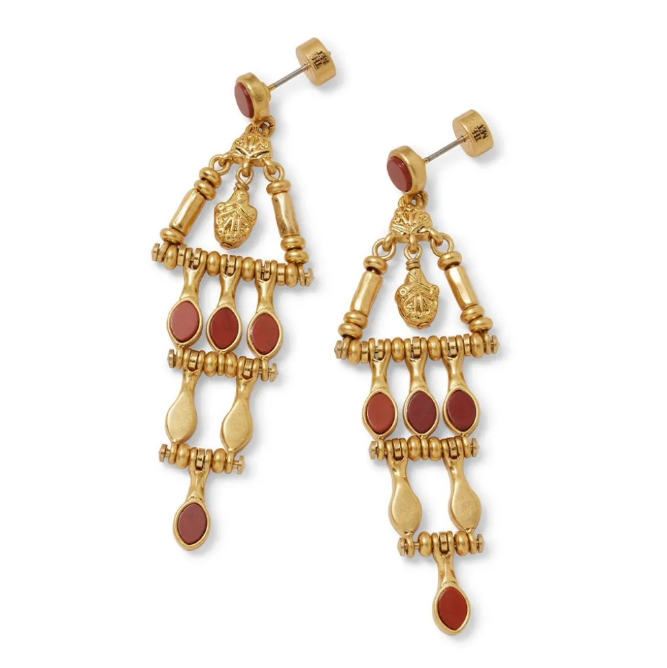Earrings*The Met Store Egyptian Nefer Amulet Red Jasper Chandelier Earrings