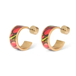 Earrings*The Met Store Favrile Tulip Enamel Hoop Earrings