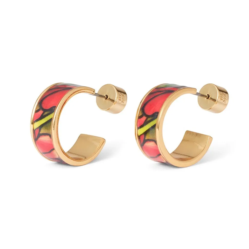 Earrings*The Met Store Favrile Tulip Enamel Hoop Earrings