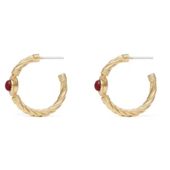 Earrings*The Met Store Garnet Cabochon Twisted Hoop Earrings