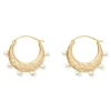 Earrings*The Met Store Hammered Crescent Pearl Hoop Earrings