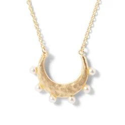 Necklaces*The Met Store Hammered Crescent Pearl Pendant Necklace