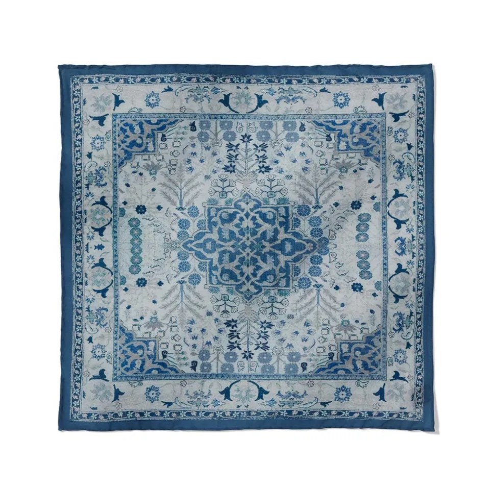 Small Accessories*The Met Store Iranian Vase Carpet Blue Cotton-and-Silk Pocket Square