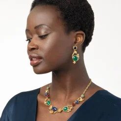 Jewelry Sets*The Met Store Japanese Imari Collar Necklace and Linear Drop Earrings Set