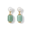 Earrings*The Met Store Karavas Gems Aventurine and Pearl Drop Earrings