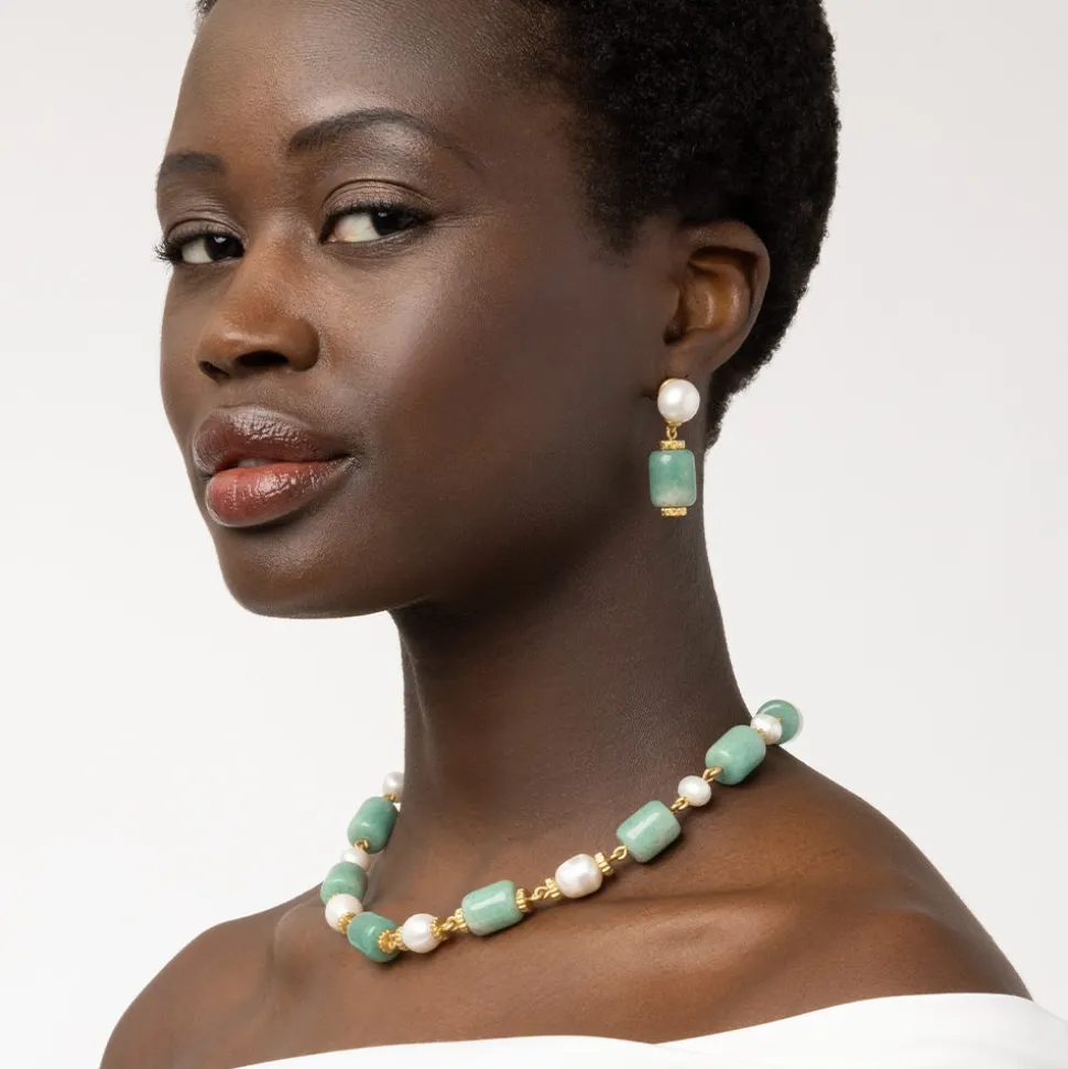 Necklaces*The Met Store Karavas Gems Large-Bead Aventurine and Pearl Necklace