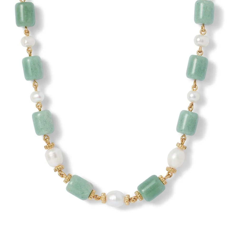 Necklaces*The Met Store Karavas Gems Large-Bead Aventurine and Pearl Necklace