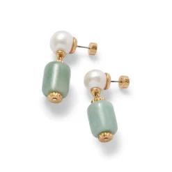 Jewelry Sets*The Met Store Karavas Gems Large-Bead Aventurine and Pearl Necklace and Drop Earrings Set