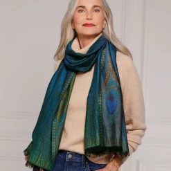 Scarves & Wraps*The Met Store Louis C. Tiffany Peacock Feather Wool-Blend Shawl