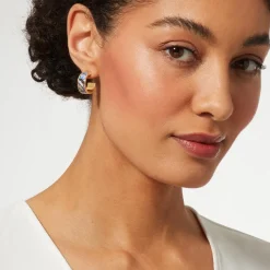 Earrings*The Met Store Magnolias and Irises Enamel Hoop Earrings