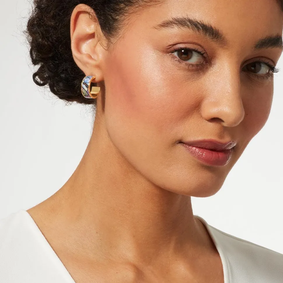 Earrings*The Met Store Magnolias and Irises Enamel Hoop Earrings