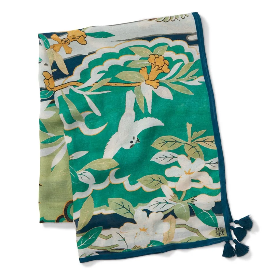 Scarves & Wraps*The Met Store Ming Birds and Flowering Branches Oversize Oblong Scarf