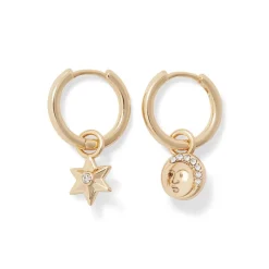Earrings*The Met Store Moon and Star Hoop Earrings
