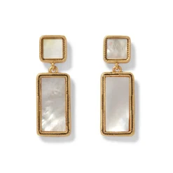 Earrings*The Met Store Mother-of-Pearl Tile Double-Drop Earrings