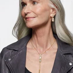 Earrings*The Met Store Mother-of-Pearl Tile Double-Drop Earrings