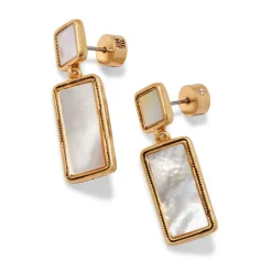Earrings*The Met Store Mother-of-Pearl Tile Double-Drop Earrings