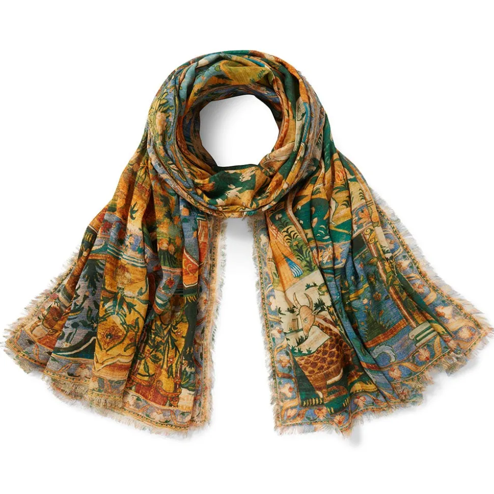 Scarves & Wraps*The Met Store Persian Pictorial Textile Oversize Oblong Scarf