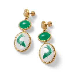 Earrings*The Met Store Qing Bottle Fish Cameo Drop Earrings