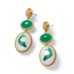 Earrings*The Met Store Qing Bottle Fish Cameo Drop Earrings