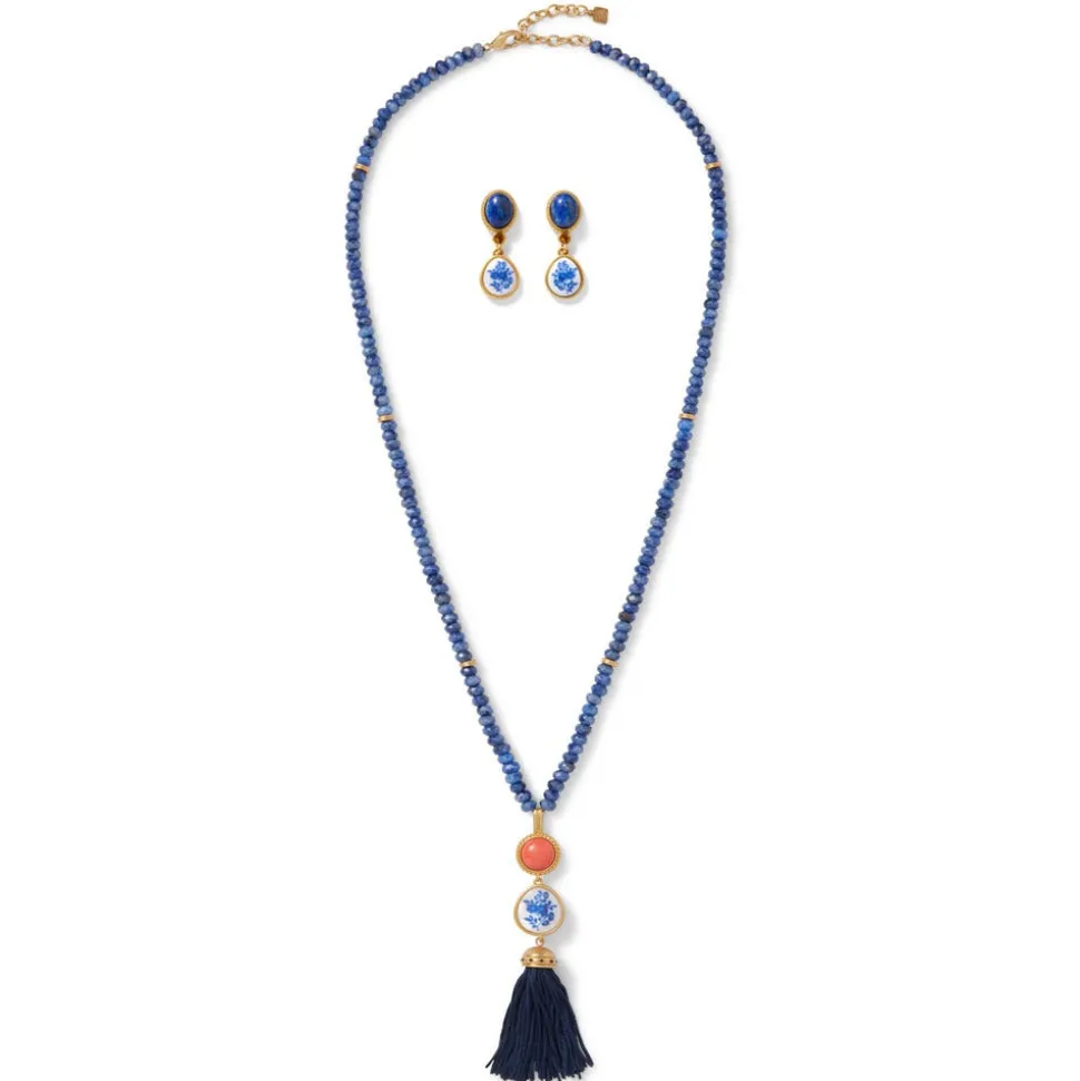 Jewelry Sets*The Met Store Qing Bottle Lariat Necklace and Floral Drop Earrings Set