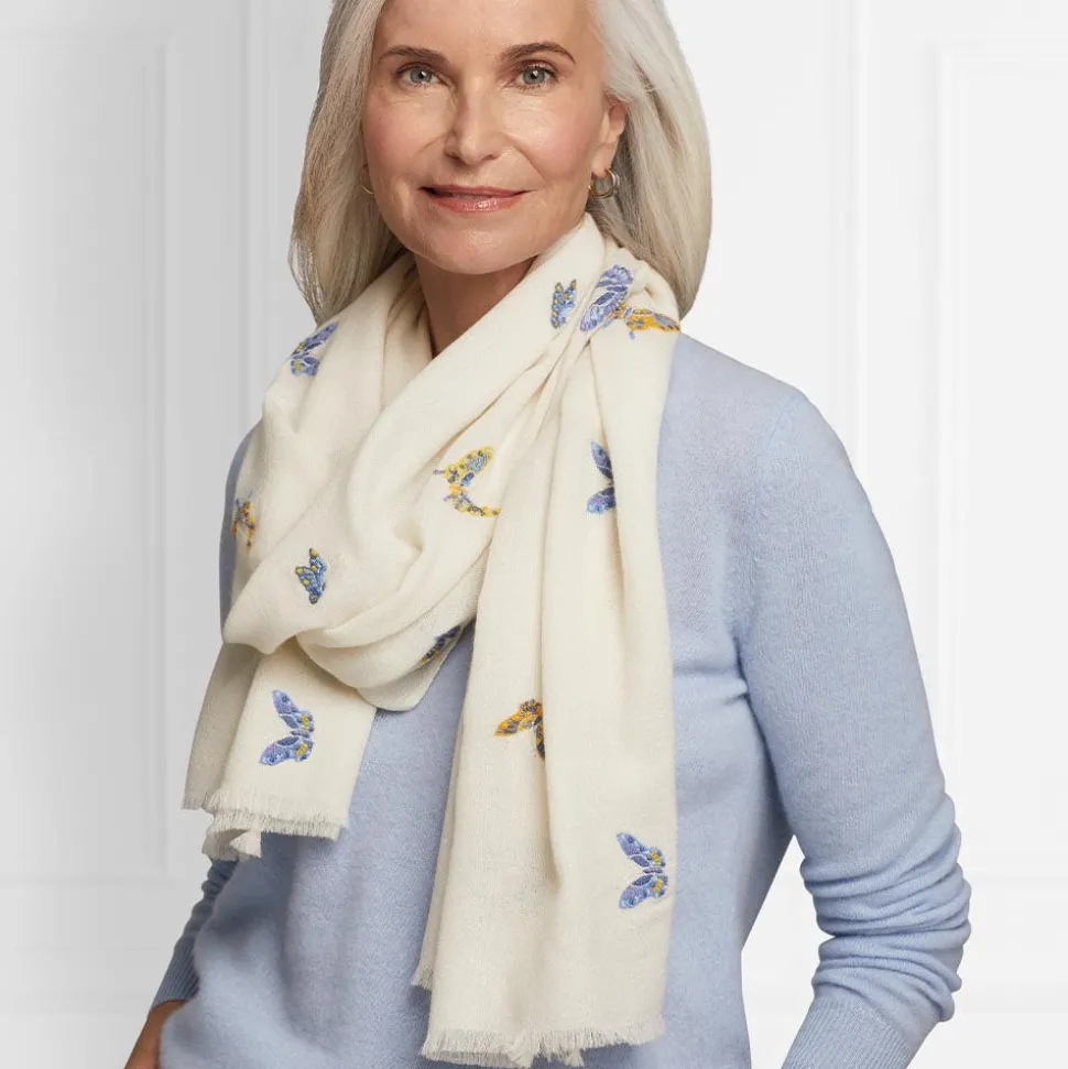Scarves & Wraps*The Met Store Qing Embroidered Butterflies Oblong Scarf