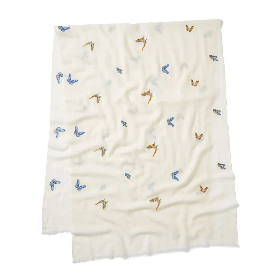 Scarves & Wraps*The Met Store Qing Embroidered Butterflies Oblong Scarf