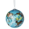 Ornaments*The Met Store Santa and Reindeer Hand-Painted Glass Ornament