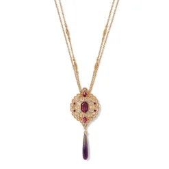 Jewelry Sets*The Met Store Turkish Amethyst Long Pendant Necklace and Statement Earrings Set