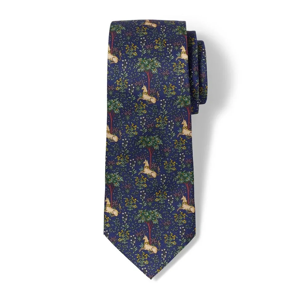 Small Accessories*The Met Store Unicorn in a Garden Silk Necktie