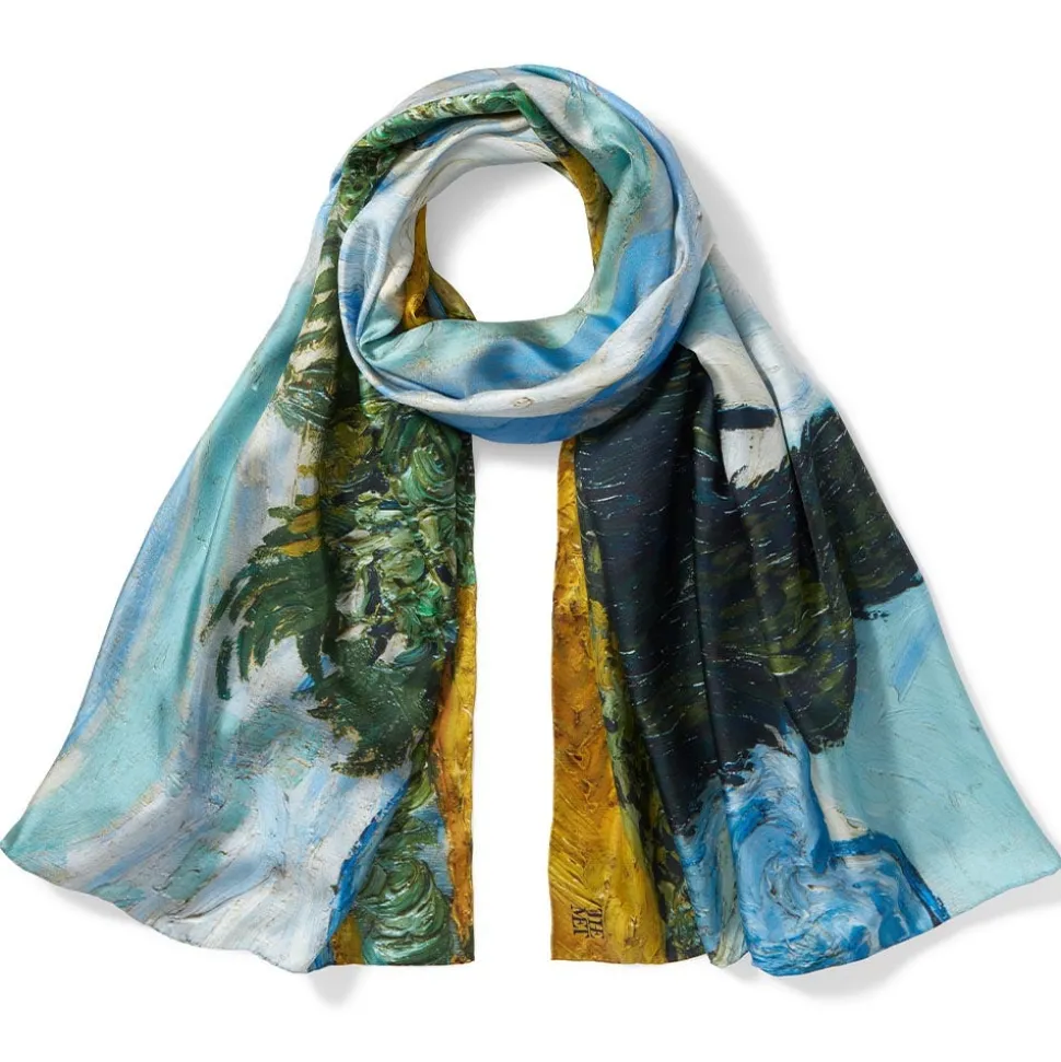 Scarves & Wraps*The Met Store Van Gogh Wheat Field with Cypresses Oversize Oblong Silk Scarf