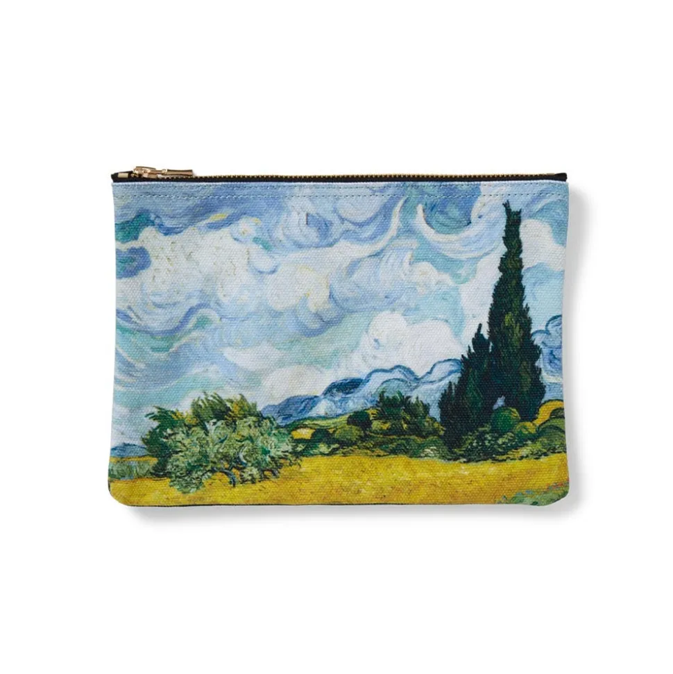 Bags*The Met Store Van Gogh Wheat Field with Cypresses Zip Pouch