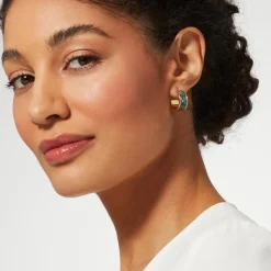 Earrings*The Met Store William Morris Blackthorn Enamel Hoop Earrings