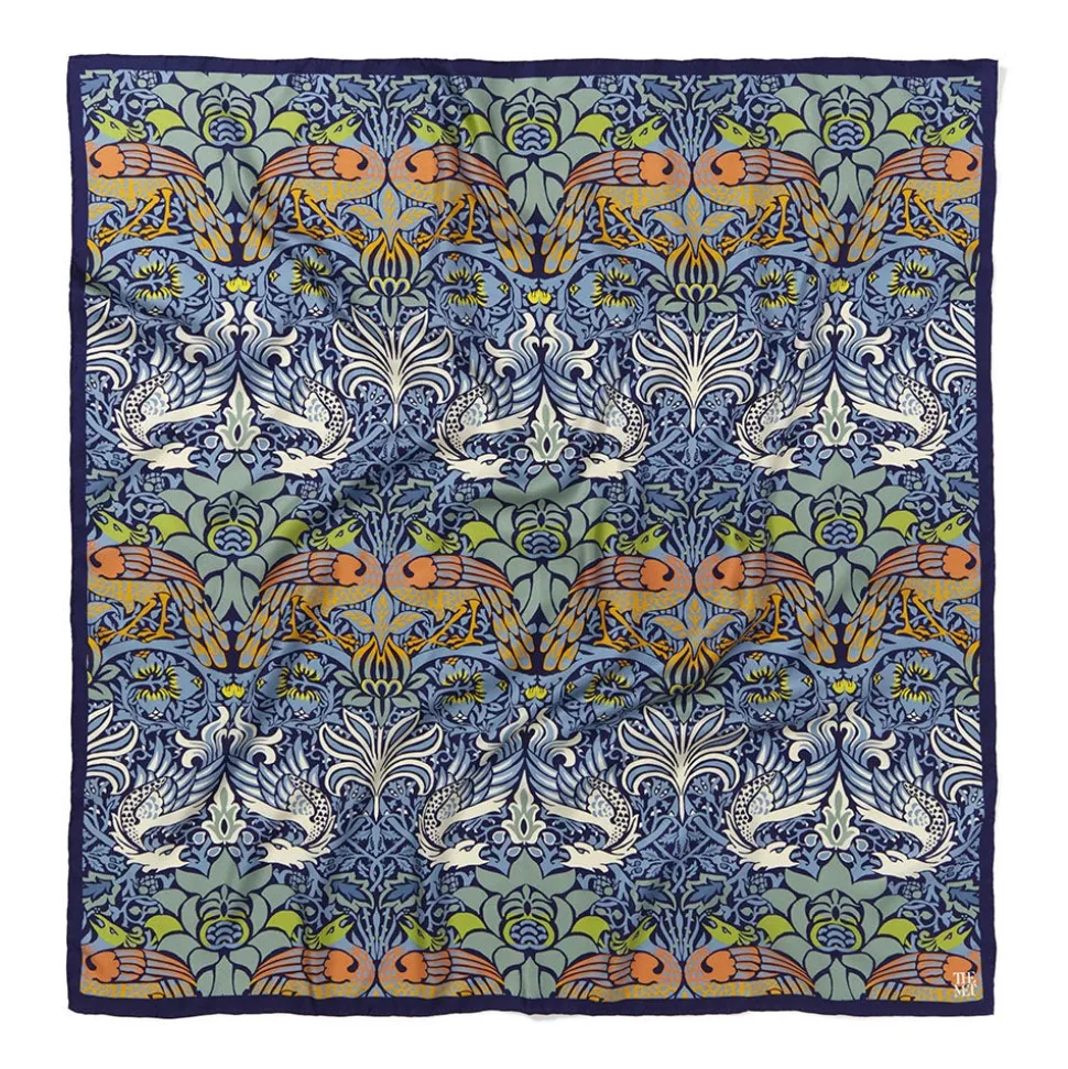 Scarves & Wraps*The Met Store William Morris Peacock and Dragon Square Silk Scarf