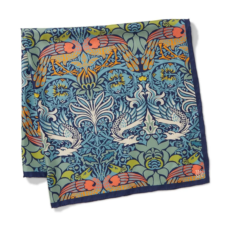 Scarves & Wraps*The Met Store William Morris Peacock and Dragon Square Silk Scarf