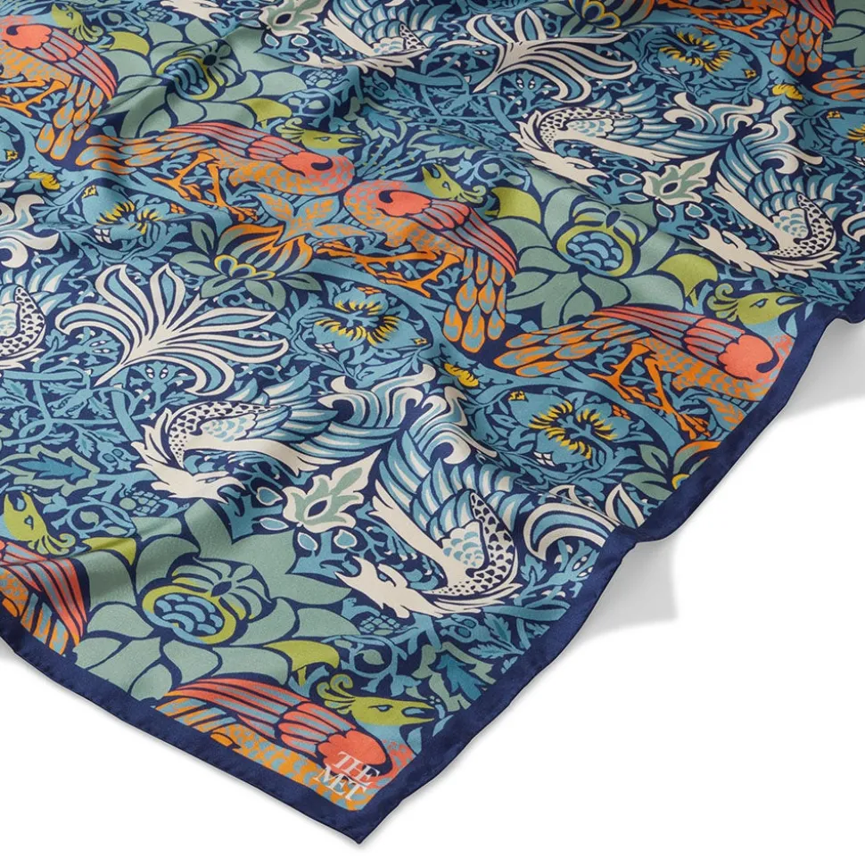 Scarves & Wraps*The Met Store William Morris Peacock and Dragon Square Silk Scarf
