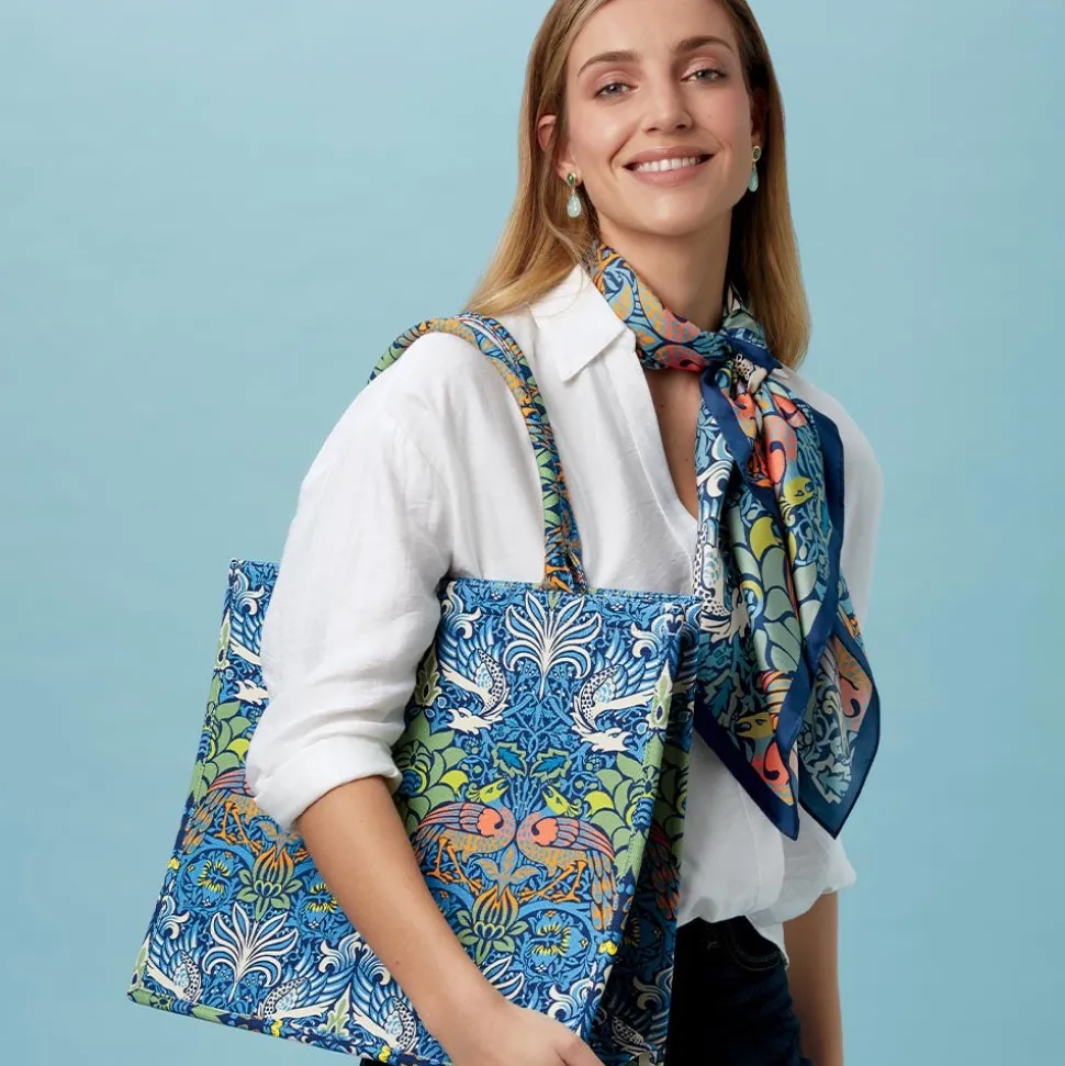 Scarves & Wraps*The Met Store William Morris Peacock and Dragon Square Silk Scarf