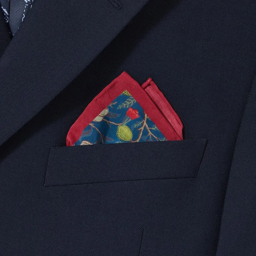 Small Accessories*The Met Store William Morris Pomegranate Cotton-and-Silk Pocket Square