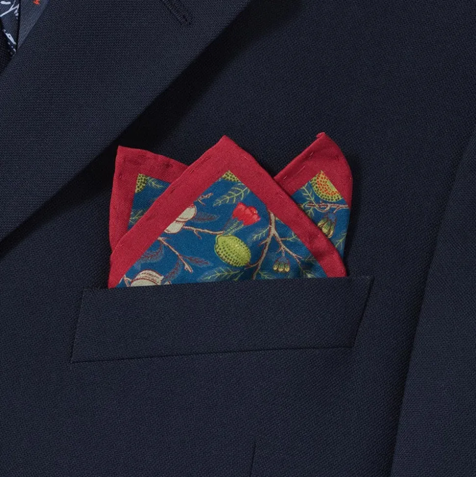 Small Accessories*The Met Store William Morris Pomegranate Cotton-and-Silk Pocket Square